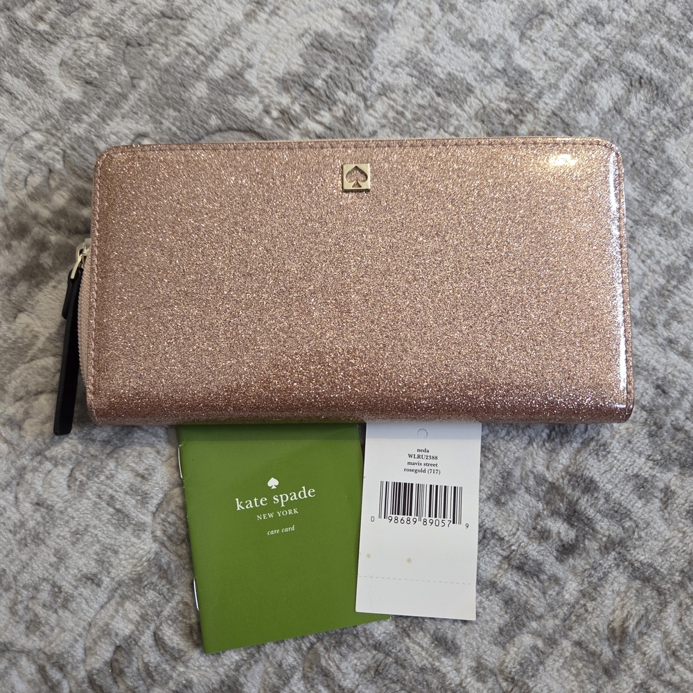 Kate Spade Glitter Wallet - Rose Gold